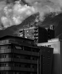 time clouds over city 