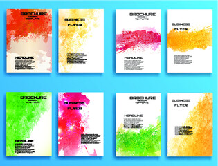 Set of Vector Flyer Templates. Brochure Design . Abstract Modern Background . Grunge 