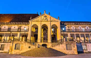 Poster - Via Latina at the University of Coimbra in the evening in Portugal