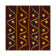 Wall Mural - ethnic handmade ornament decorative dots and waving lines