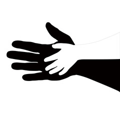 Sticker - helping hands silhouette vector