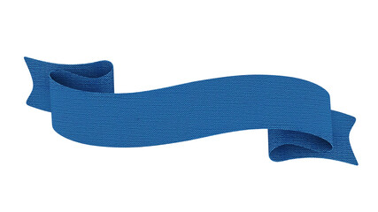Wall Mural - Fabric blue double festive ribbon tag, isolated object - 3D render