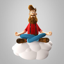 3d Illustration Of Young Funny Hipster Man Isolated
