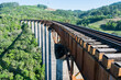 Viaduct Mula Preta - Ferrovia do Trigo. Aerial view of the Mula Preta railway viaduct in Dois Lajeados, Rio Grande do Sul