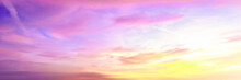 World Environment Day Concept: Sky And Clouds Autumn Sunset Background	
