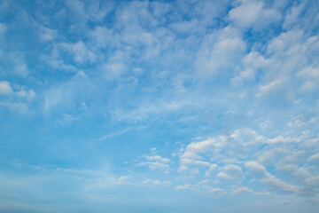 Wall Mural - International day of clean air for blue skies concept: Abstract white cloud and blue sky in sunny day texture background