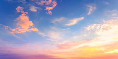 world environment day concept: sky and clouds autumn sunset background