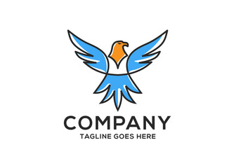 Wall Mural - abstract Eagle Lines color vector Logo illustration