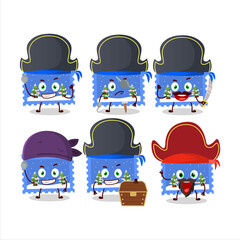 Wall Mural - Cartoon character of landscape christmas ticket with various pirates emoticons