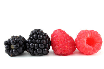 Canvas Print - Raspberries and blackberries