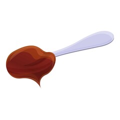 Wall Mural - Spoon chocolate paste icon. Cartoon of spoon chocolate paste vector icon for web design isolated on white background