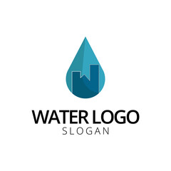 real estate blue water logo concept vector illustration 