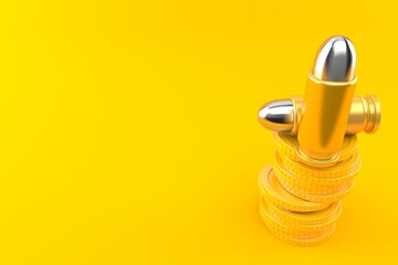 Poster - Bullet with stack of coins