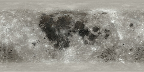 Wall Mural - moon map in a cylindrical projection for spherical texture mapping. elements of this image furnished