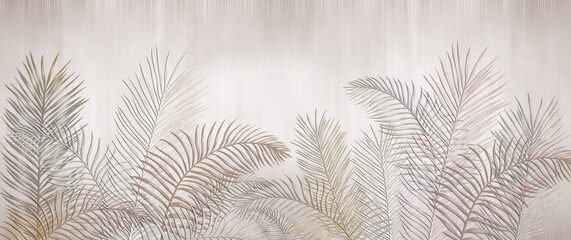 Plakat panorama palma mural tapeta