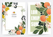 © Jung Suk hyun - Vector illustration of a beautiful floral frame set with fruits. Design for cards, party invitation, Print, Frame Clip Art and Business Advertisement and Promotion