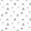© Sasha Al - Social network scheme in line drawing Seamless pattern. Vector illustration doodle style