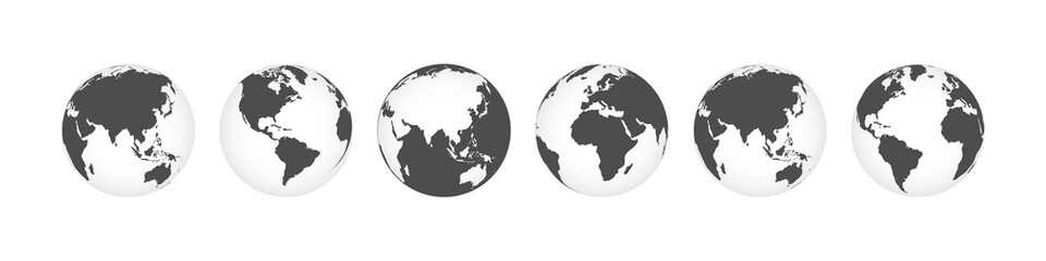 Wall Mural - earth globe. world map, isolated. vector illustration