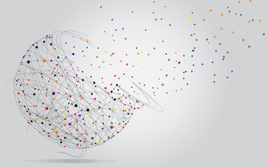 Wall Mural - blockchain technology network isolated on gray background. world globe blockchain technology backgro
