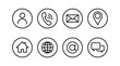 © form and form  - Set Contact Us Icon simple line style isolated business card. Vector illustration.
