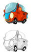 © honeyflavour - Cartoon sports car smiling and looking - illustration