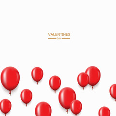 Wall Mural - vector modern red balloons background for happy birthday or valentine day. event invitation
