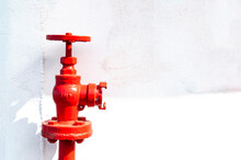 Red Fire Hydrant. On A White Background.