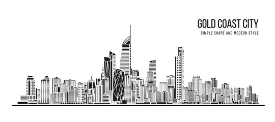 Cityscape Building Abstract shape and modern style art Vector design -   Gold Coast city