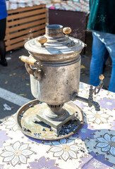 Retro soot grunge tea samovar