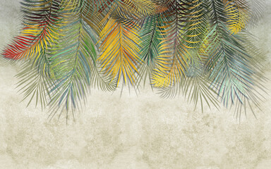 Naklejka dżungla tropikalny mural roślina