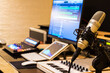 condenser microphone in post production, broadcasting, recording studio