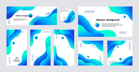 Wall Mural - social media stories, posts, cover, banner, templates. abstract blue liquid trendy vector background
