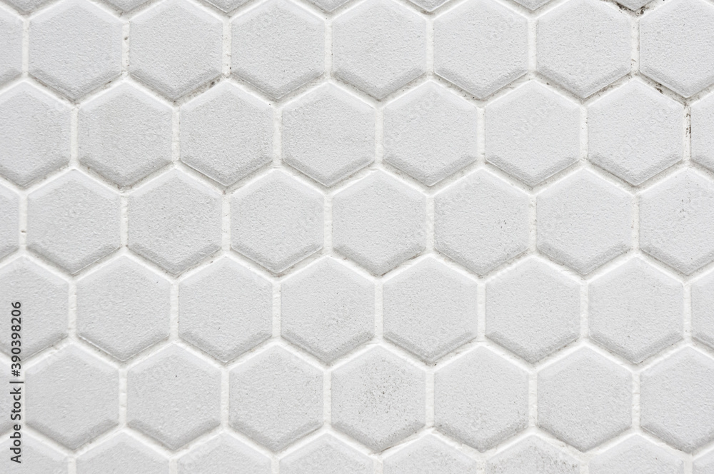 White hexagon tile wall for background, for Interiors design. Hexagonal ...