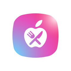 Wall Mural - Diet - Mobile App Icon