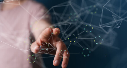 net binary code interface digital touch