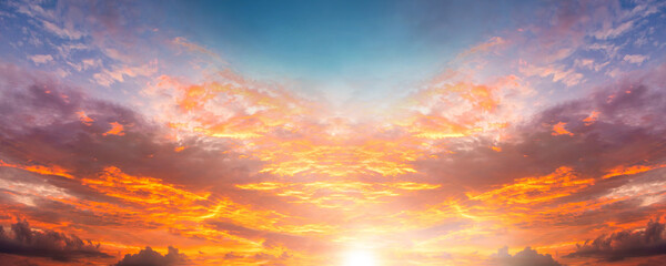 Wall Mural - dramatic twilight sky and cloud sunset background