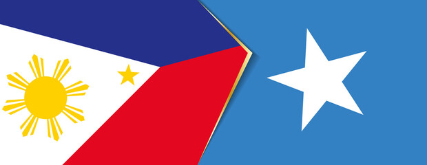 Philippines and Somalia flags, two vector flags.