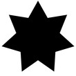 Simple geometric seven-pointed star