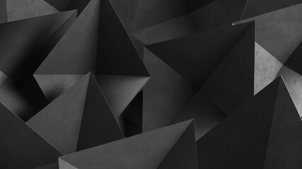 Wall Mural - abstract gray geometric shapes of triangles. concrete background. 3d rendering