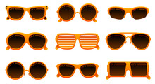 Vector Orange Sunglasses.To See The Other Vector Sunglasses Illustrations , Please Check Glasses Collection.