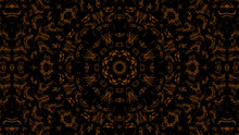 Dark Symmetric Kaleidoscope Background With Golden Jewellery Theme Elements