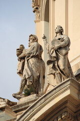 Canvas Print - Facade of Saint Mary of Loreto Church in Rome, Italy