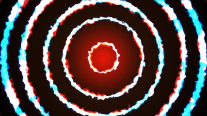 Wall Mural - Abstract loop of neon circle. Blue and red neon circles abstract futuristic hi-tech motion background loop. Background Futuristic Circles.
