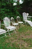 Fototapeta Boho - Vintage white lawn furniture