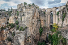 Beautiful View Of The Town Of Ronda. Spain. The New Bridge
