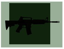 Infantry Weapons. Modern Assault Rifle. Vector Image For Illustrations.