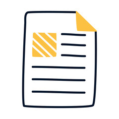 Poster - document page icon, half line half color style