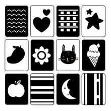 Black And White Flash Card With High Contrast For Baby Vector