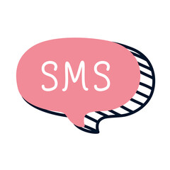 Sticker - sms speech bubble icon, half line half color style