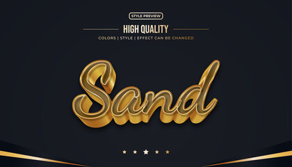 Elegant realistic text style with 3d embossed effect in brown and gold concept. Editable 3d text style effect